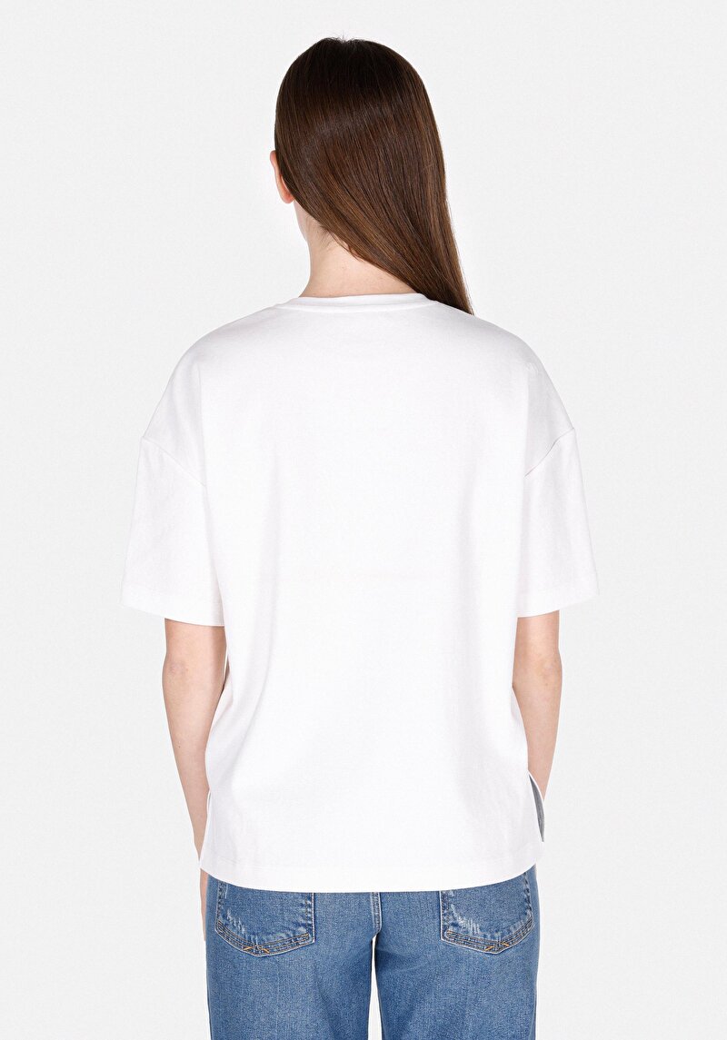 Afișați detalii pentru Tricou Cu Maneca Scurta De Dama Alb Regular Fit  Cl1073463