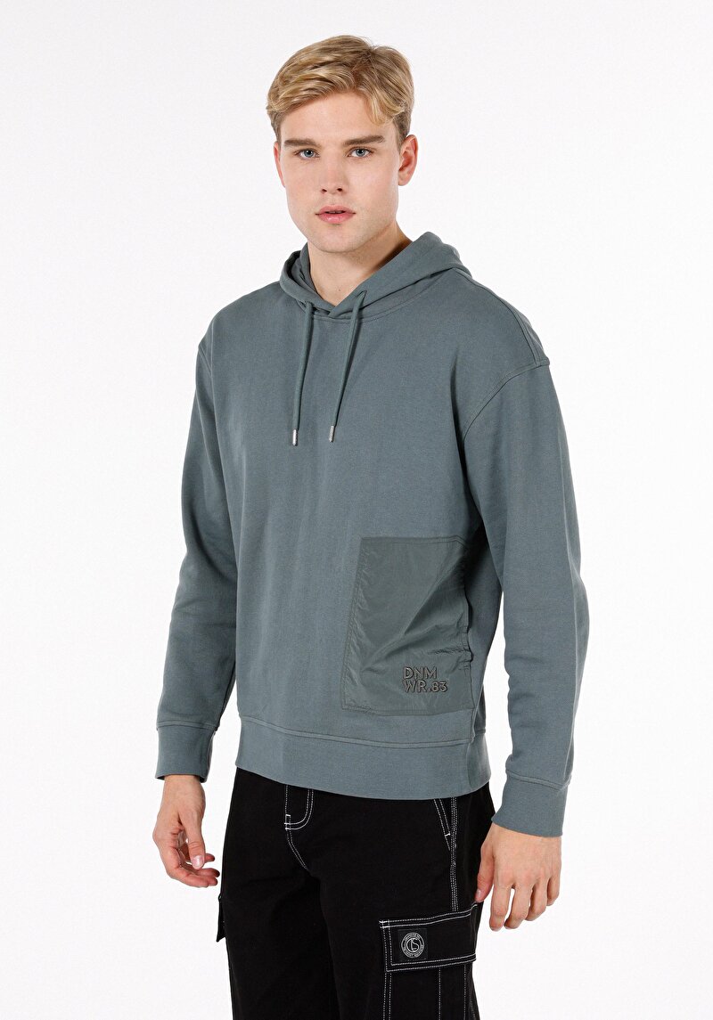 Imagine a Hanorac / Bluza De Barbati Verde Comfort Fit  Cl1072044