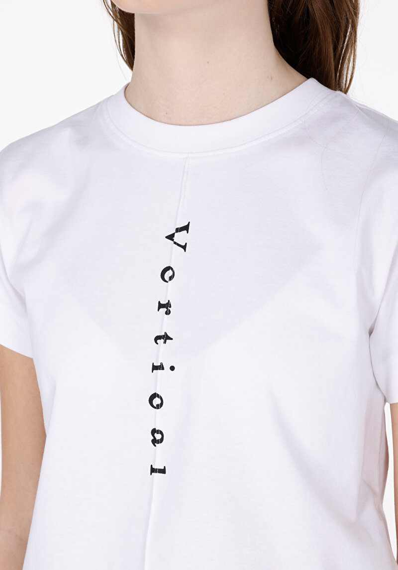 Imagine a Tricou Cu Maneca Scurta De Dama Alb Slim Fit  Cl1073174