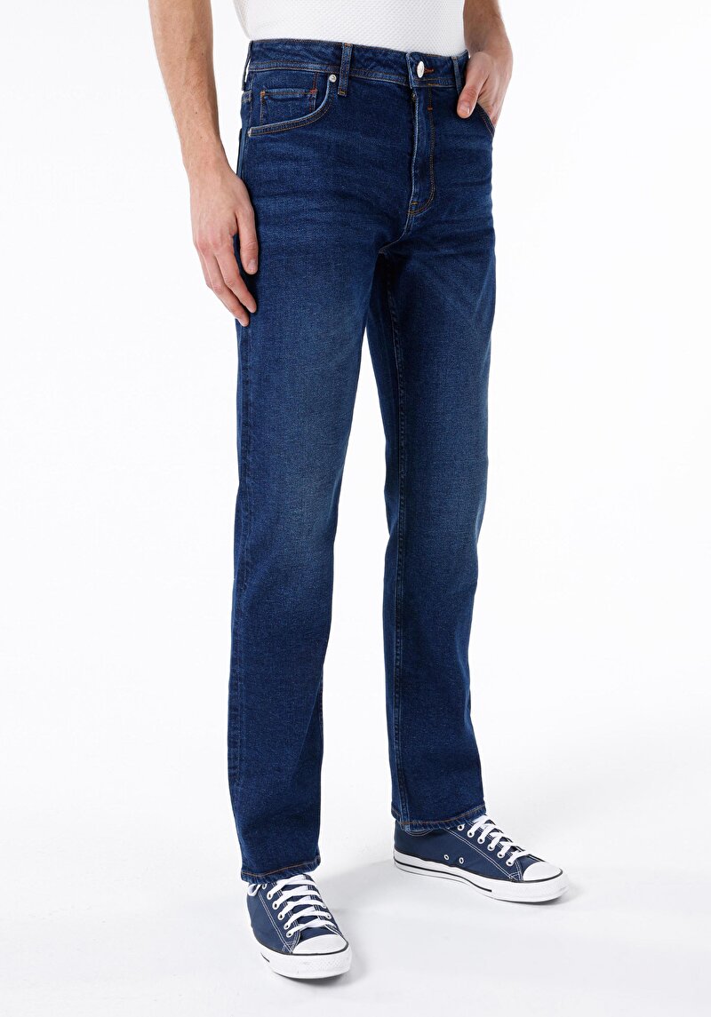 Afișați detalii pentru Pantaloni De Barbati Albastru Regular Fit 045 David Cl1069646