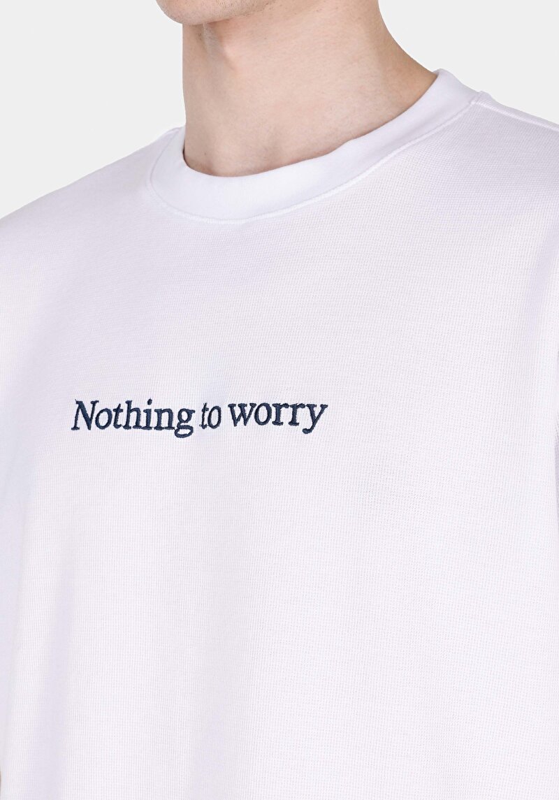 Imagine a Regular Fit Round Neck Jacquard Bărbați Alb Tricou Cu Mânecă Scurtă