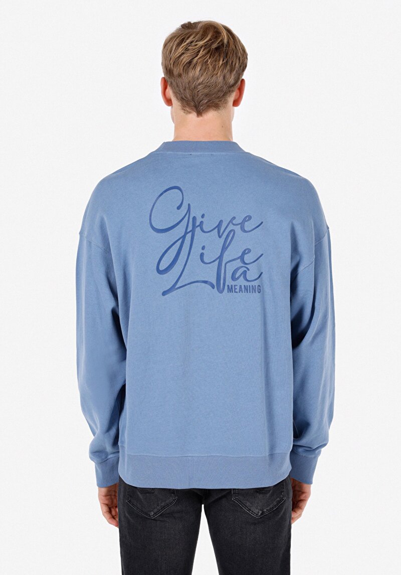 Afișați detalii pentru Hanorac / Bluza De Barbati Albastru Oversize Fit  Cl1072087