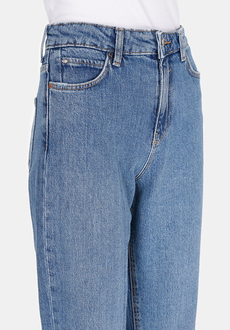 Afișați detalii pentru Mom Fit Talie Ascendentă Micșorare Picior Blugi Din Denim Pentru Femei