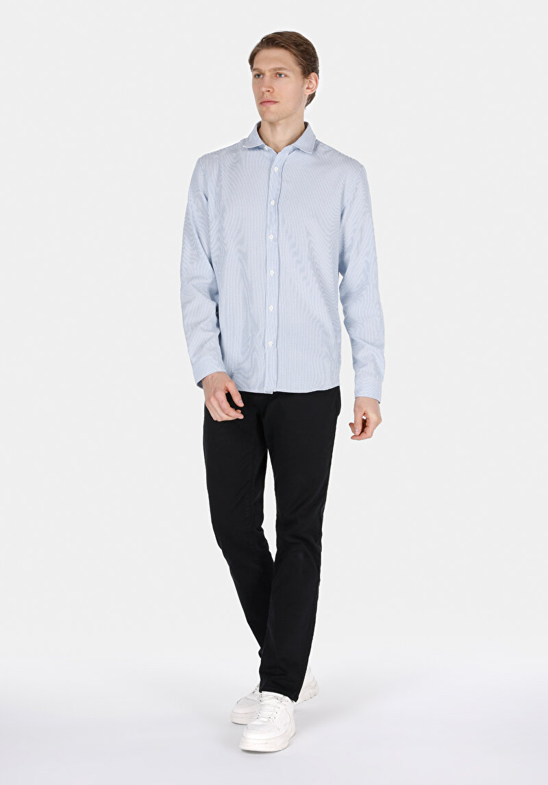 Afișați detalii pentru Camasa Cu Maneca Lunga De Barbati Albastru Regular Fit  Cl1072092