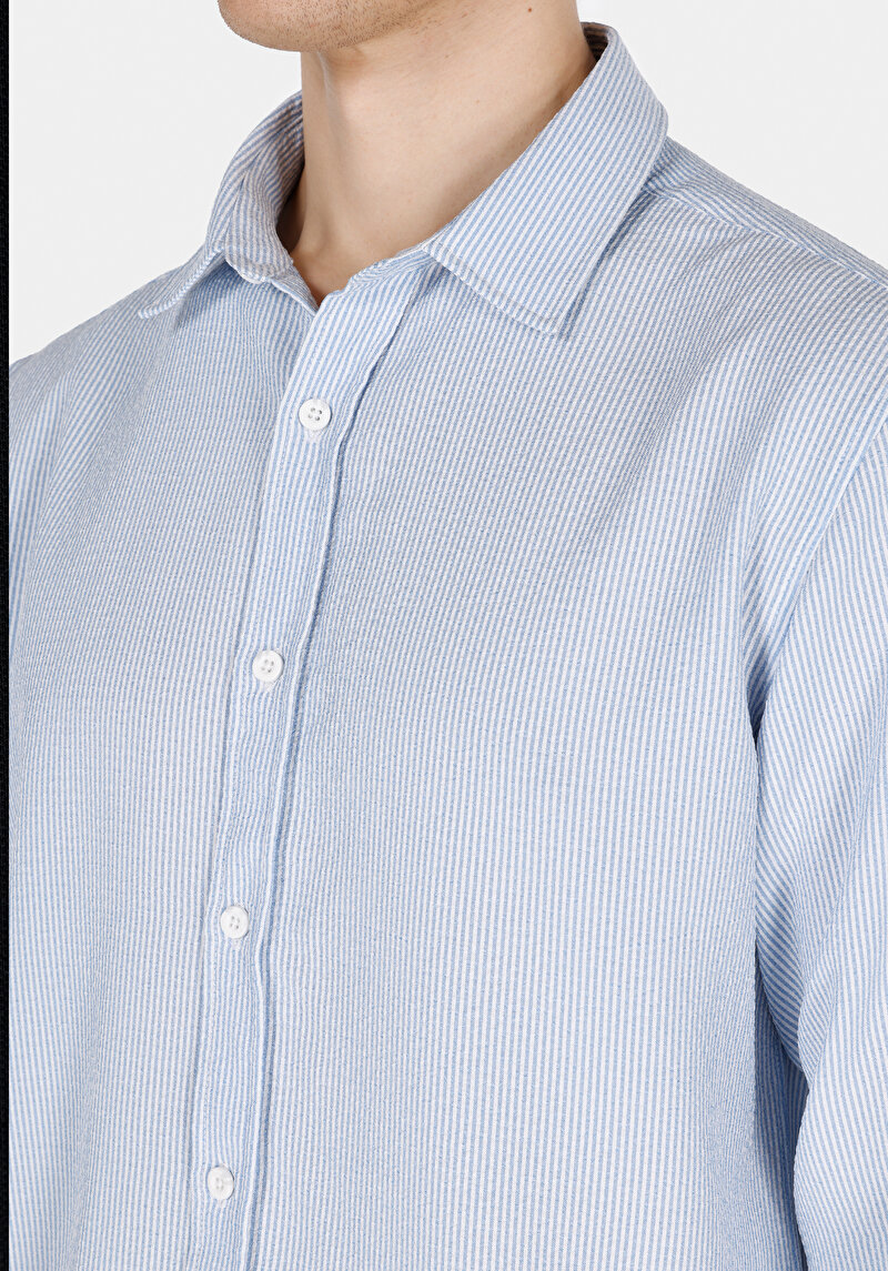 Afișați detalii pentru Camasa Cu Maneca Lunga De Barbati Albastru Regular Fit  Cl1072092