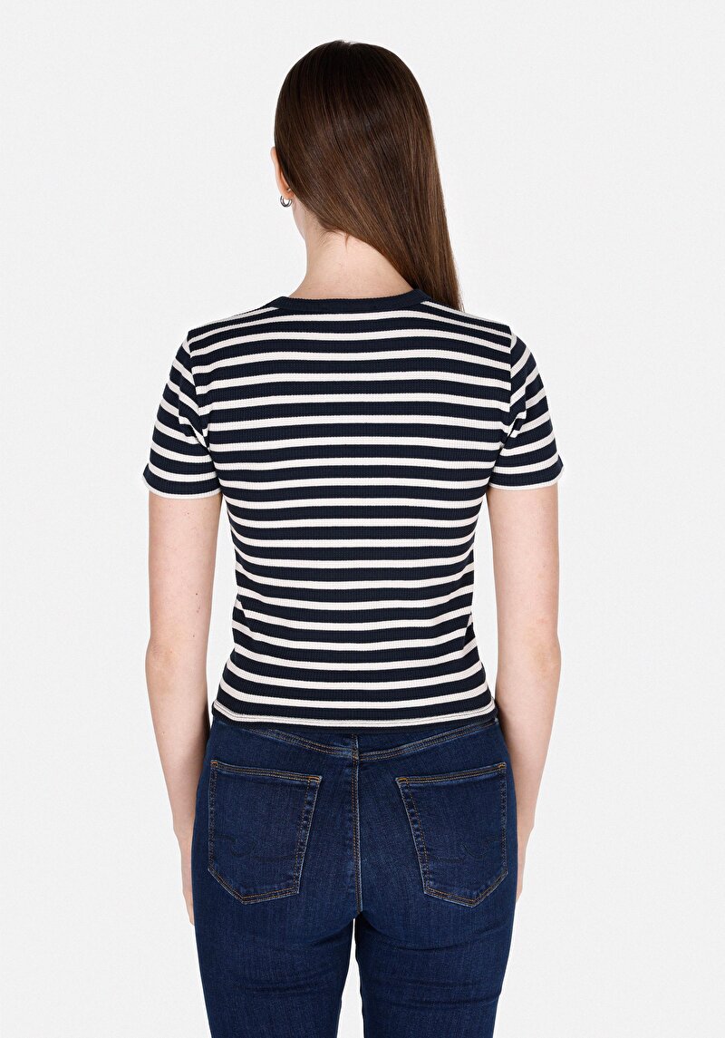 Afișați detalii pentru Tricou Cu Maneca Scurta De Dama Albastru Marin Slim Fit  Cl1073208