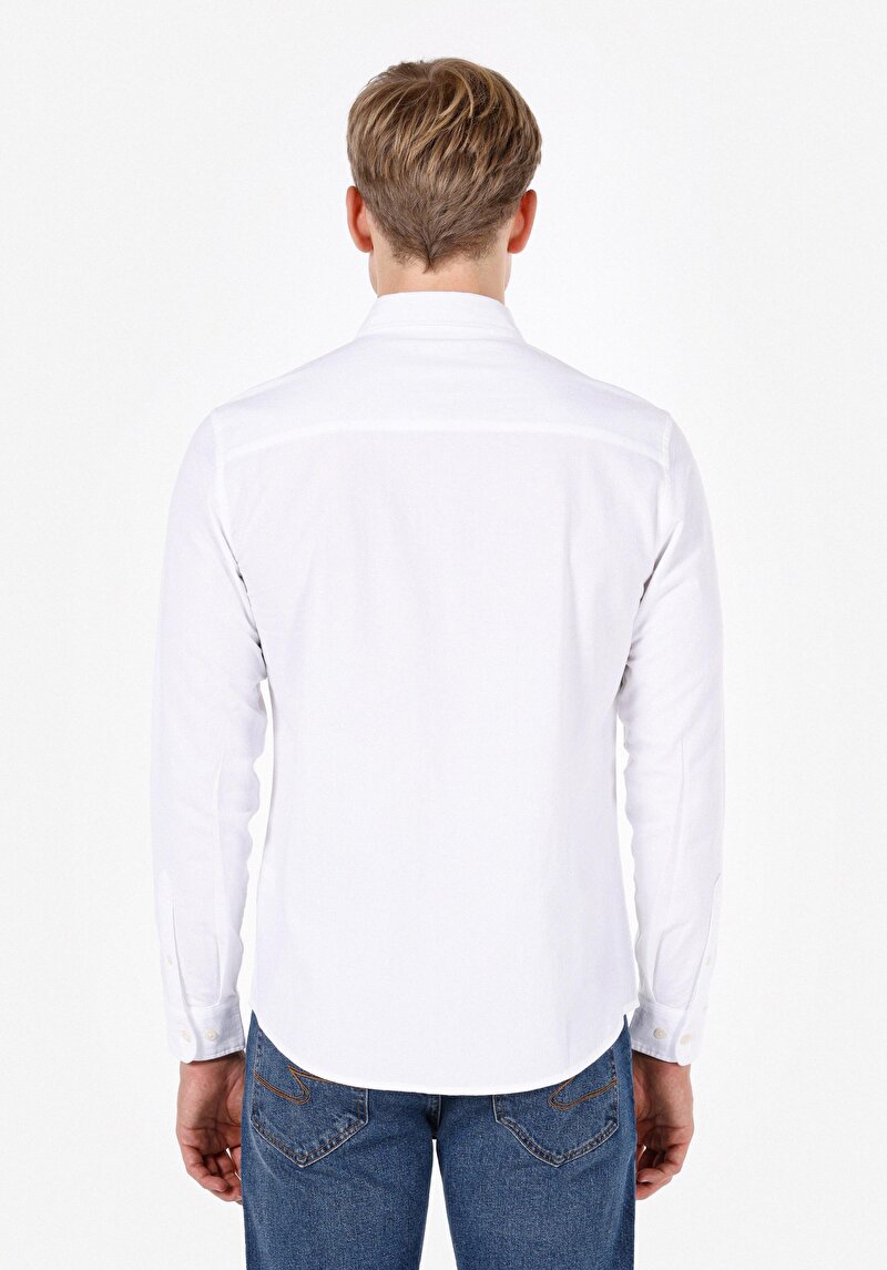 Afișați detalii pentru Camasa Cu Maneca Lunga De Barbati Alb Slim Fit  Cl1072097