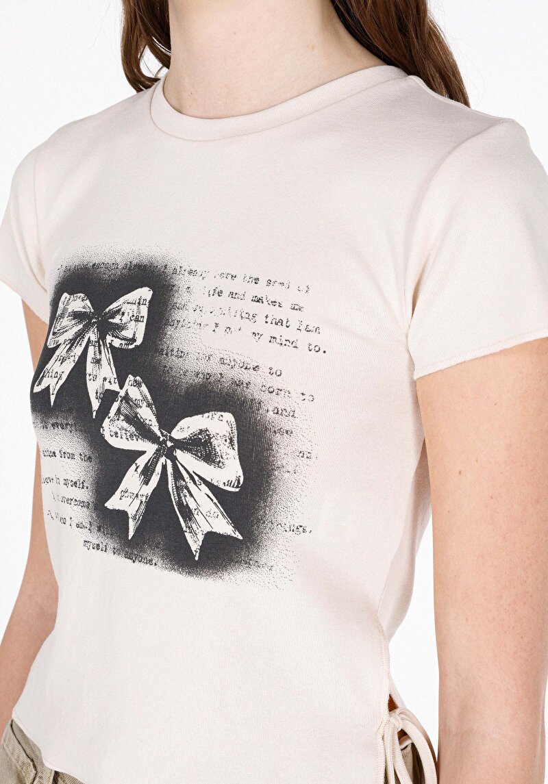 Afișați detalii pentru Bluza Cu Maneca Scurta De Dama Ecru Slim Fit  Cl1073544