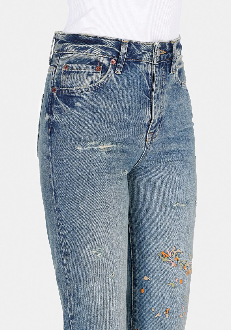 Afișați detalii pentru Pantaloni De Dama Denim Straight Fit 900 Laris Cl1074521