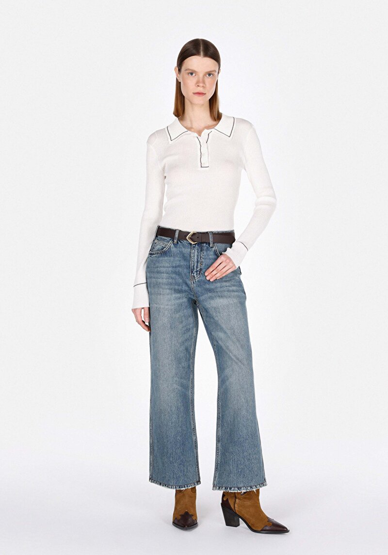 Imagine a Blugi İndigo Pentru Femei Regular Fit