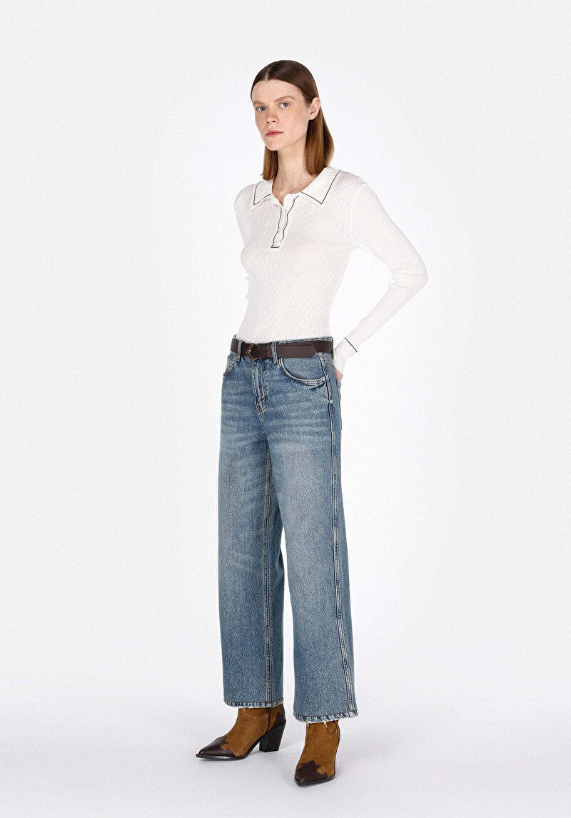 Imagine a Blugi İndigo Pentru Femei Regular Fit