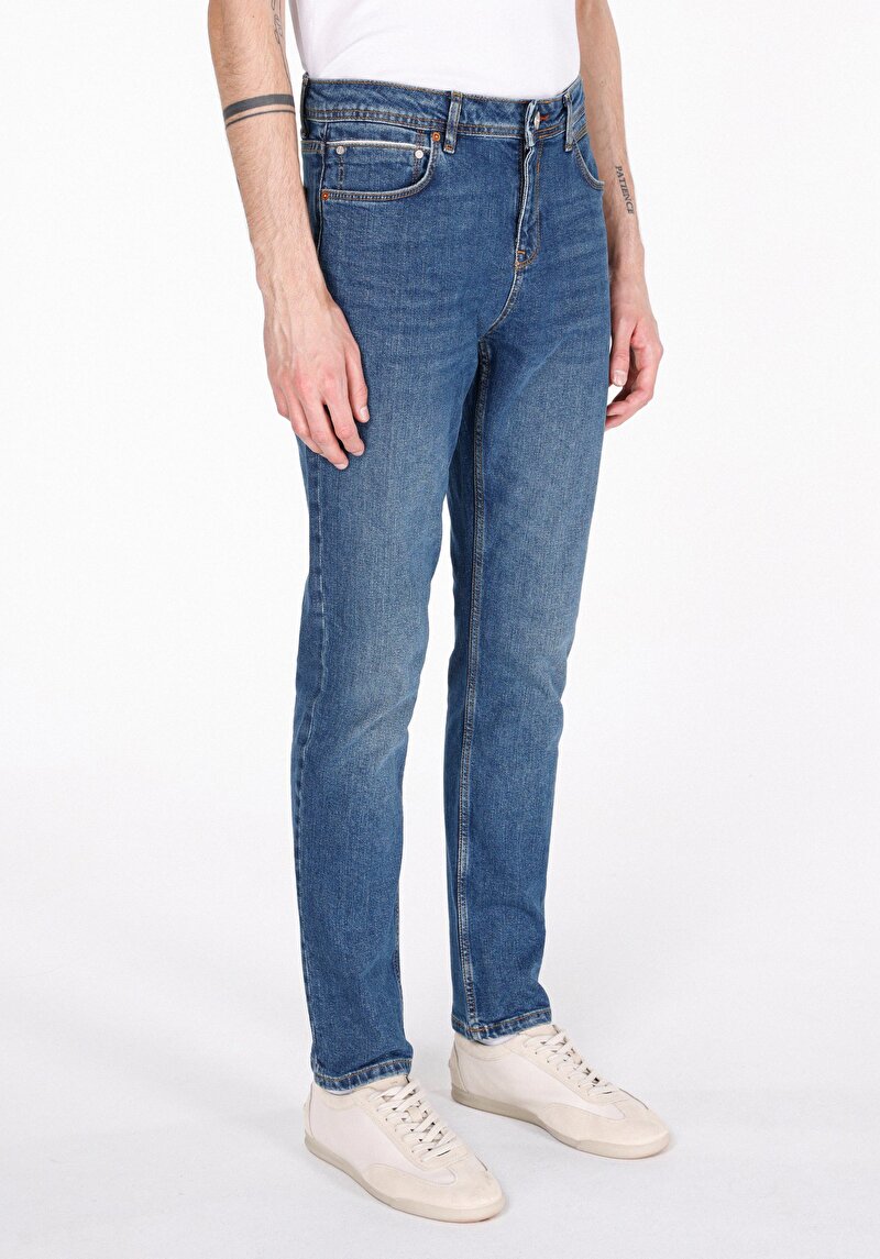 Afișați detalii pentru Pantaloni De Barbati Albastru Straight Fit 044 Karl Cl1072225