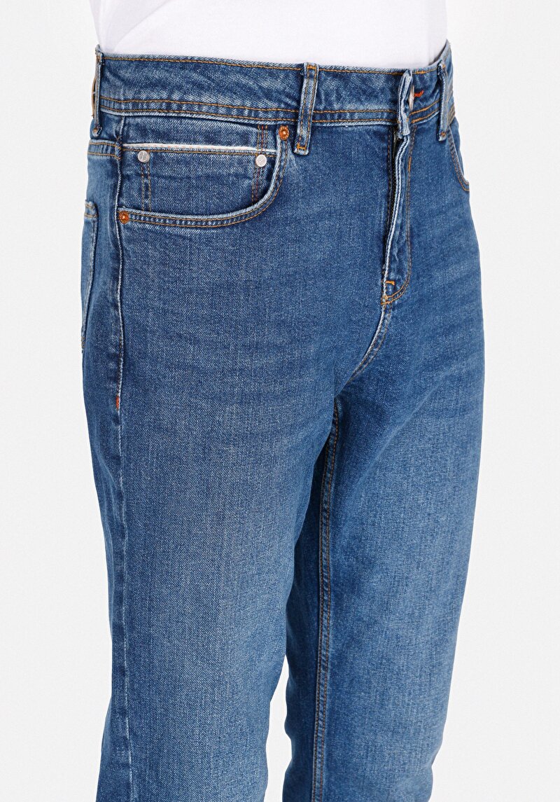 Afișați detalii pentru Pantaloni De Barbati Albastru Straight Fit 044 Karl Cl1072225