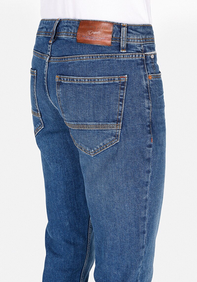 Afișați detalii pentru Pantaloni De Barbati Albastru Straight Fit 044 Karl Cl1072225