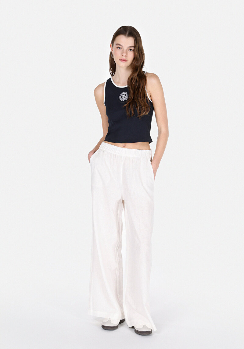 Imagine a Pulover Cu Mâneci Scurte De Dama Albastru Marin Slim Fit Cl1074549