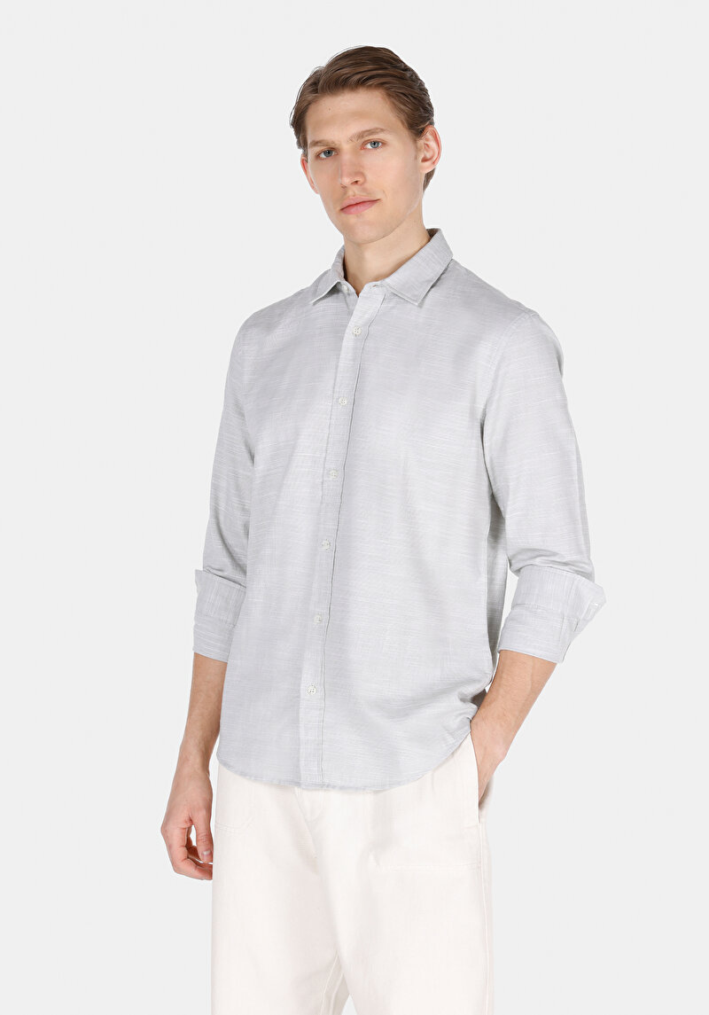 Imagine a Cămașă Regular Fit Cămașă Drept Bărbați Verde Cămașă Cu Manșon Lung