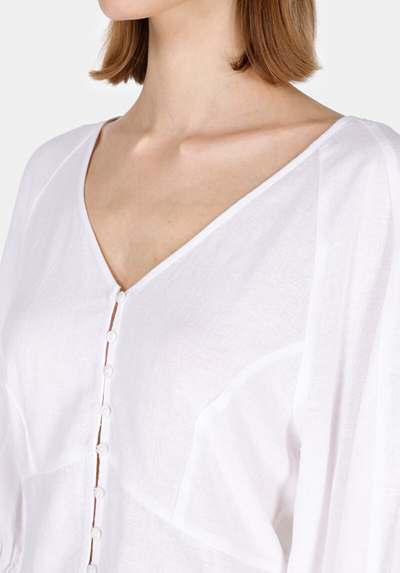 Afișați detalii pentru Cămașă Albă Pentru Femei Slim Fit