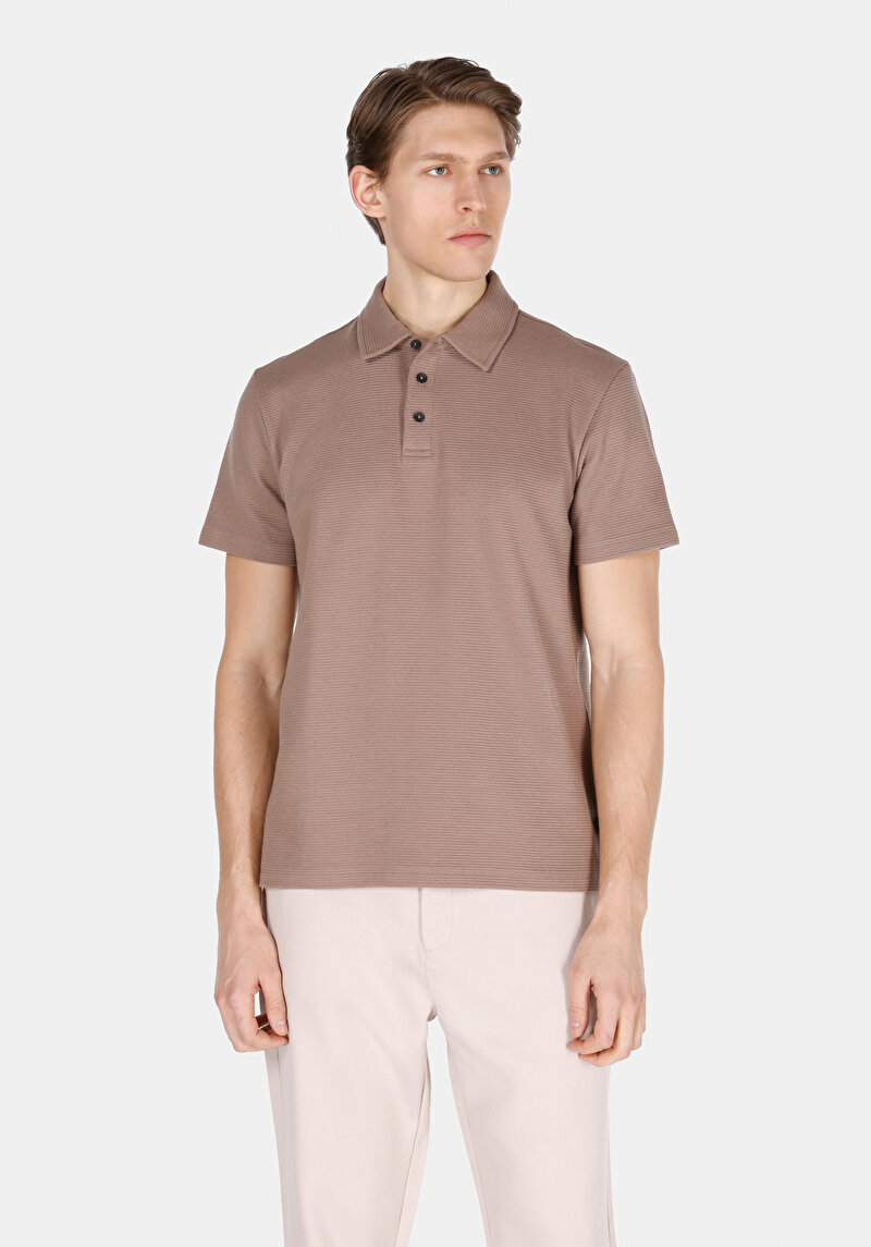 Imagine a Tricou Polo Cu Maneca Scurta De Barbati Maro Regular Fit Cl1073580