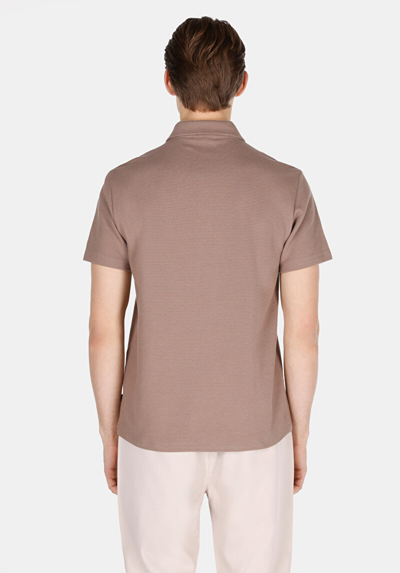 Imagine a Tricou Polo Cu Maneca Scurta De Barbati Maro Regular Fit Cl1073580