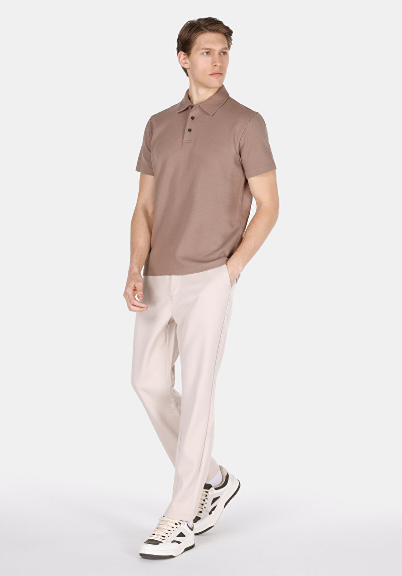 Afișați detalii pentru Tricou Polo Cu Maneca Scurta De Barbati Maro Regular Fit  Cl1073580