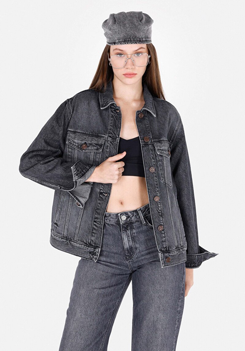 Imagine a Jacheta De Dama Negru Regular Fit  Cl1072277