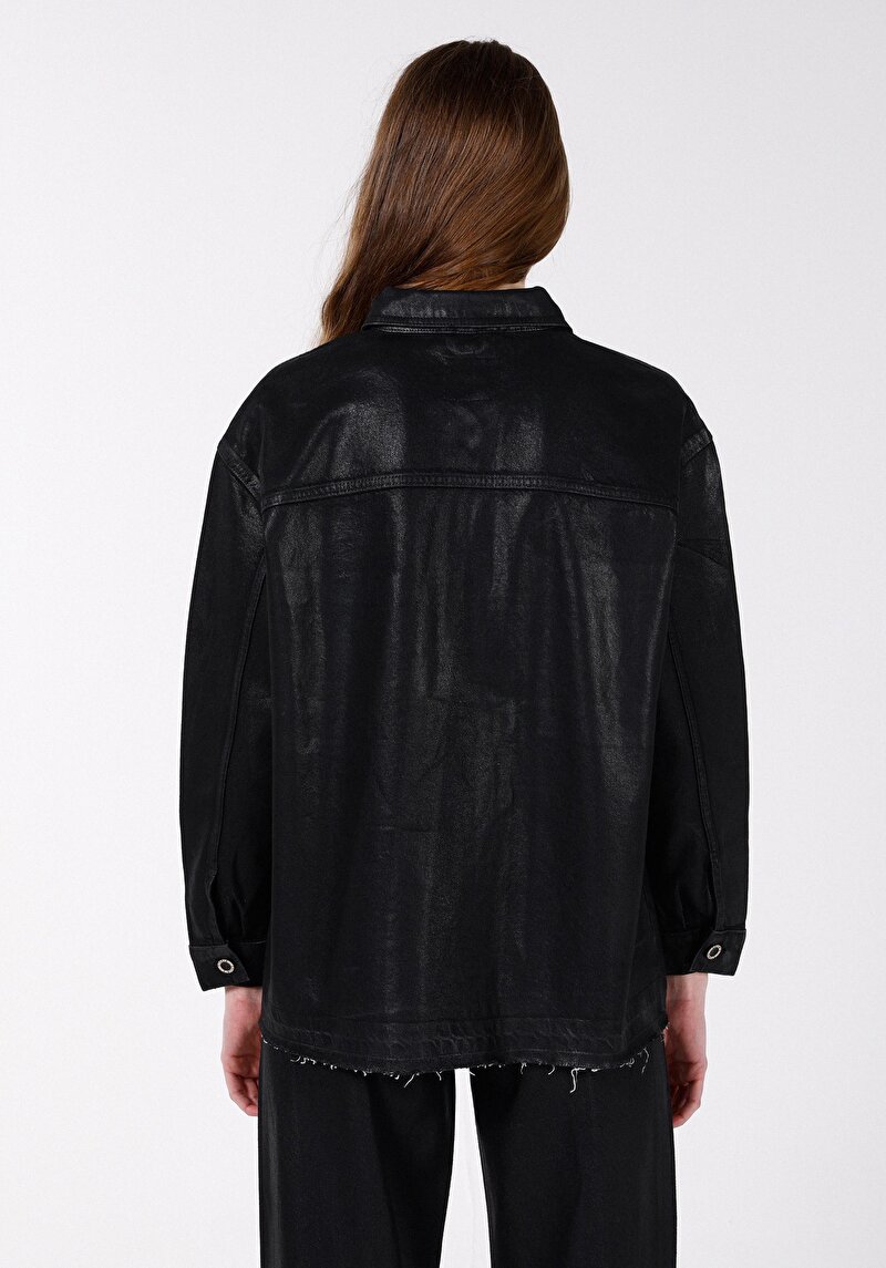 Afișați detalii pentru Camasa Cu Maneca Lunga De Dama Negru Oversize Fit  Cl1072278