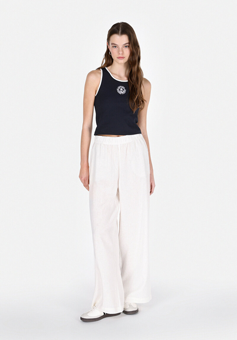 Imagine a Pantaloni De Dama Alb Regular Fit  Cl1074805