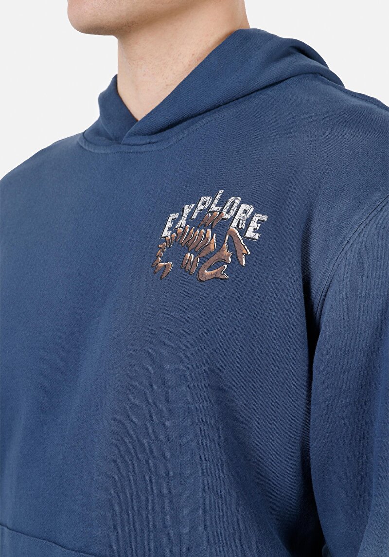 Afișați detalii pentru Hanorac / Bluza De Barbati Albastru Regular Fit  Cl1072381