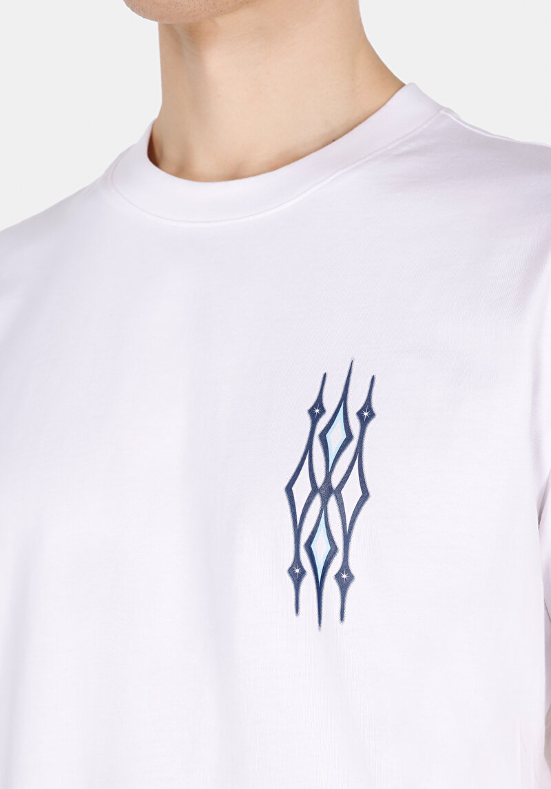 Afișați detalii pentru Comfort Fit Round Neck Drept Bărbați Alb Short Tricou Cu Mânecă Scurtă