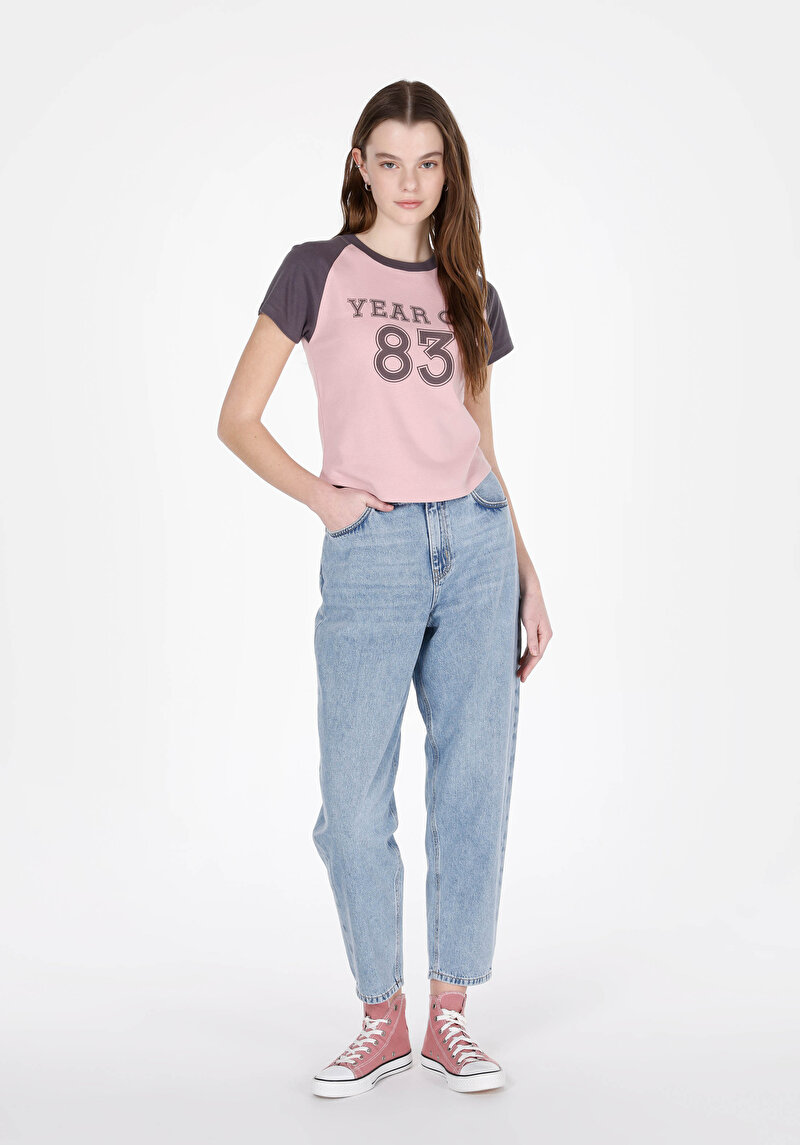 Imagine a Blugi Barrel Fit Indigo Pentru Femei