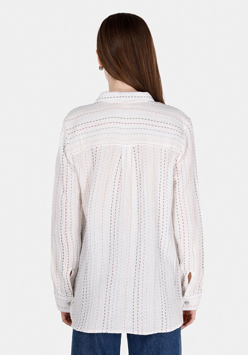 Imagine a Camasa Cu Maneca Lunga De Dama Alb Regular Fit Cl1072491