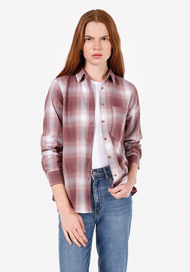 Imagine a Camasa Cu Maneca Lunga De Dama Roz Regular Fit  Cl1072494