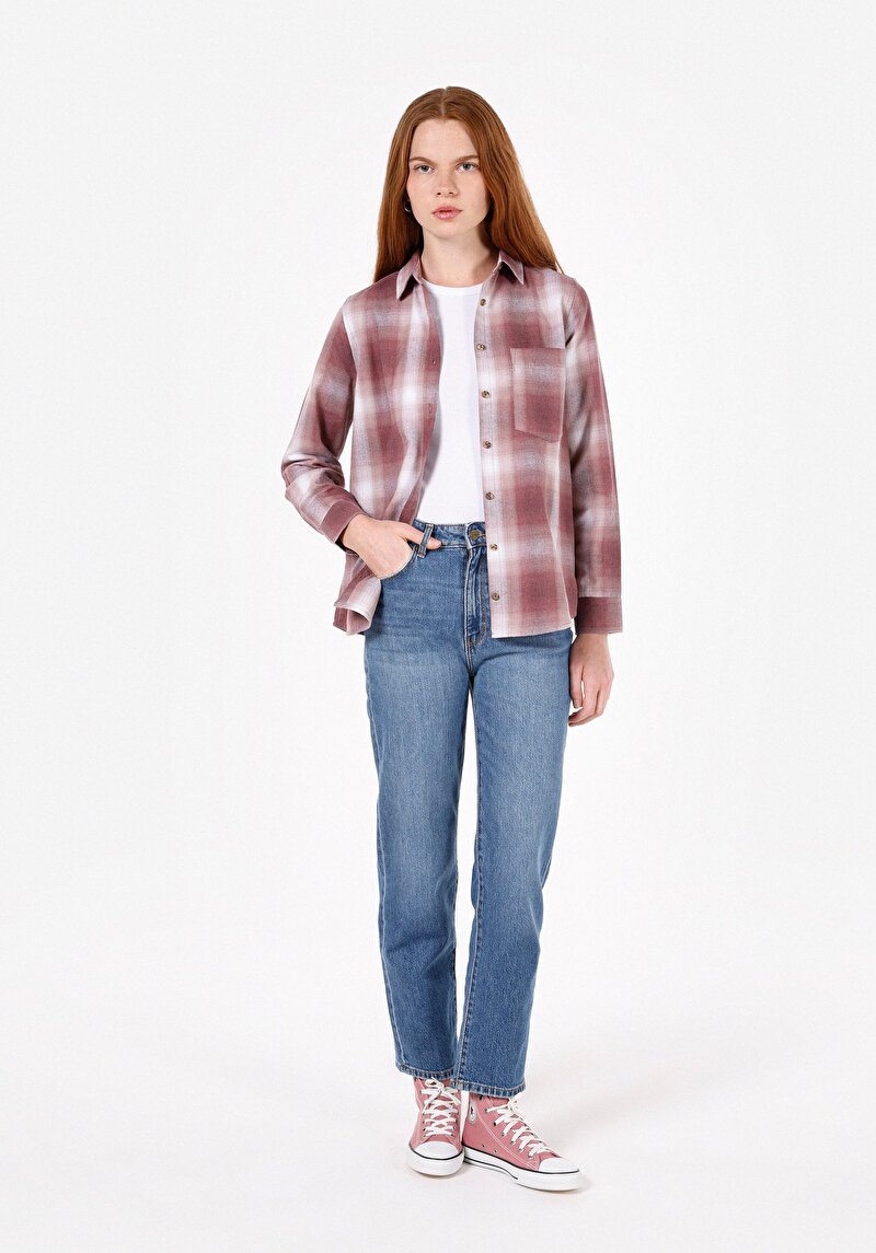 Imagine a Camasa Cu Maneca Lunga De Dama Roz Regular Fit Cl1072494