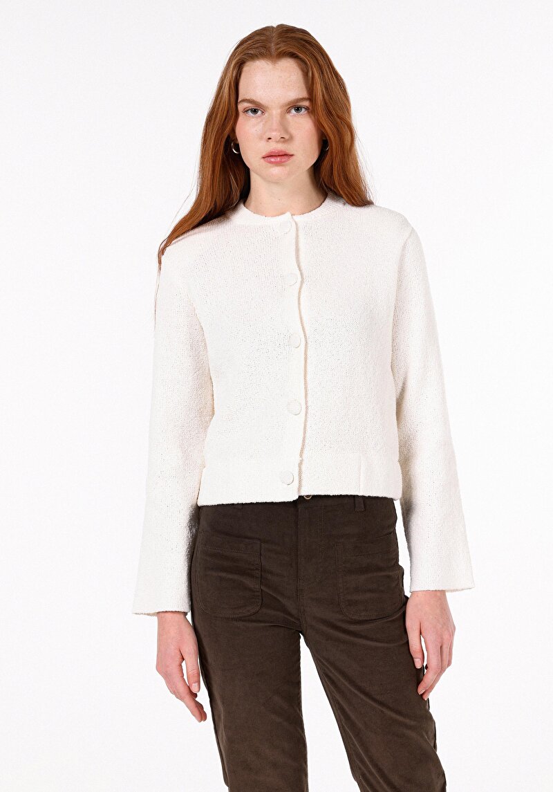 Imagine a Cardigan De Dama Ecru Regular Fit  Cl1072506