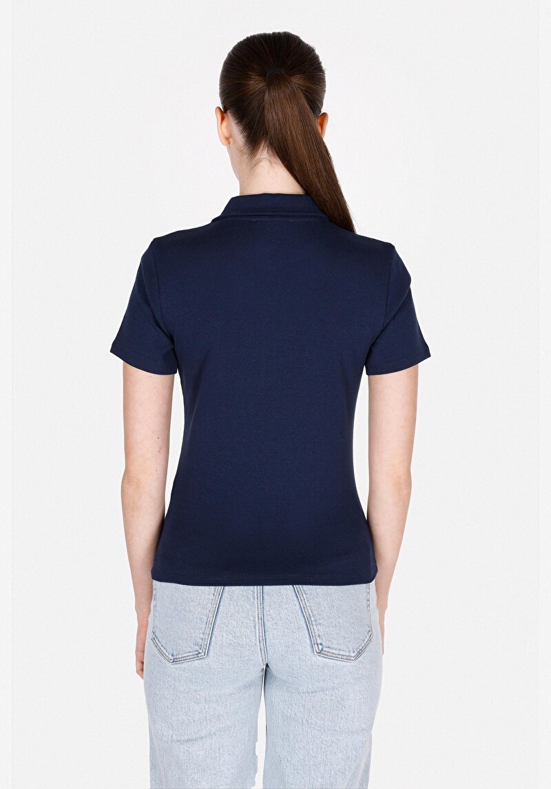 Afișați detalii pentru Tricou Cu Maneca Scurta De Dama Albastru Marin Slim Fit  Cl1073834