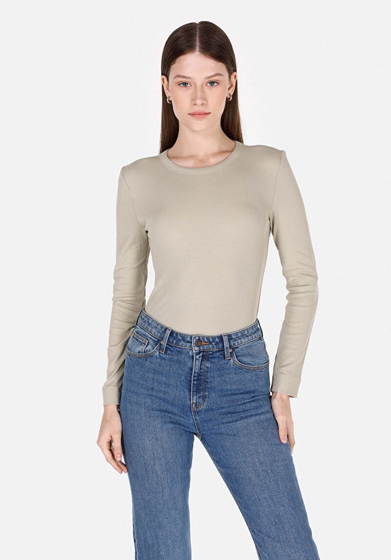 Imagine a Tricou Cu Maneca Lunga De Dama Verde Slim Fit  Cl1072550