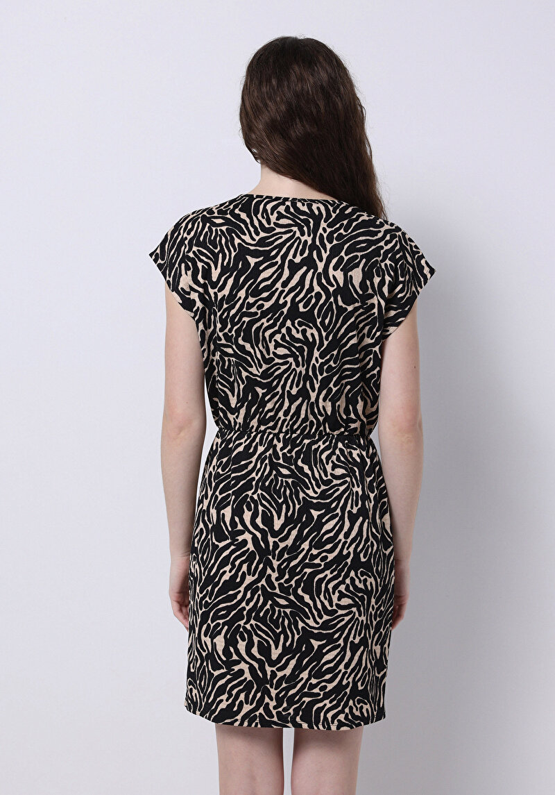 Imagine a Rochie Neagră Fără Mâneci Pentru Femei Cu İmprimeu Regular Fit