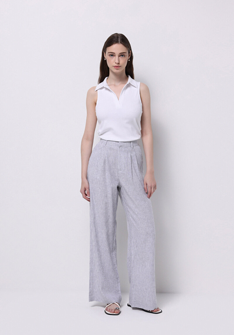 Imagine a Pantaloni De Dama Albastru Regular Fit  Cl1074951