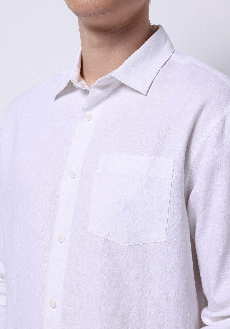 Afișați detalii pentru Camasa Cu Maneca Lunga De Barbati Alb Relaxed Fit  Cl1074490