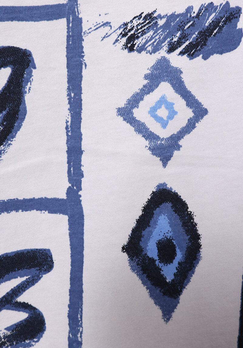 Imagine a Regular Fit Round Neck Printed Tricou Albastru Cu Mânecă Scurtă Pentru Bărbați