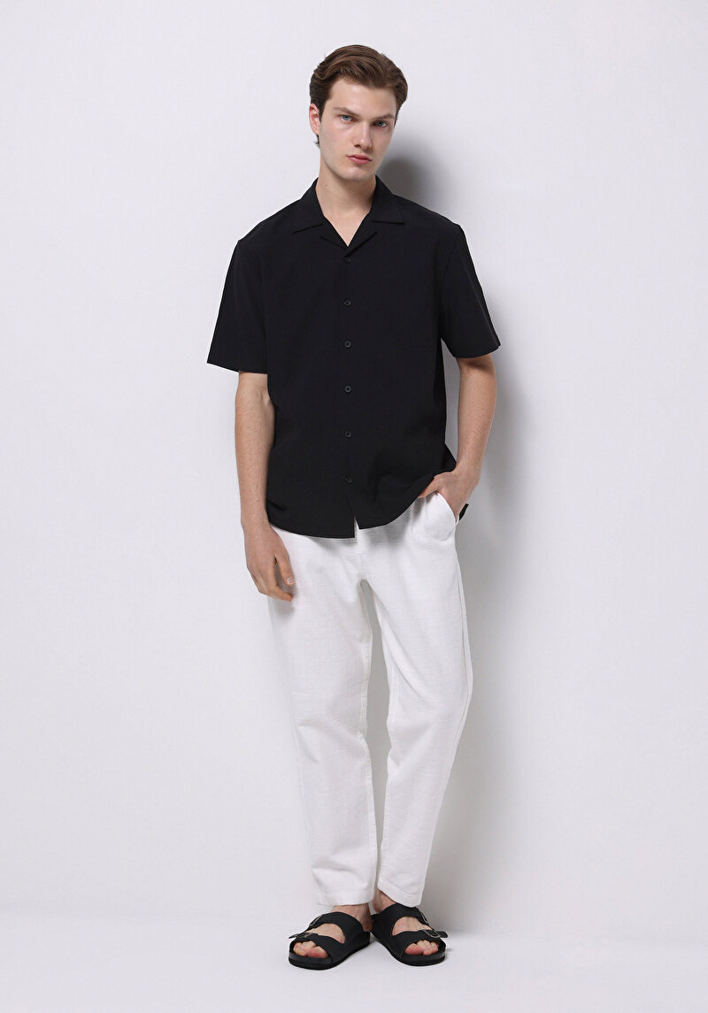 Imagine a Camasa Cu Maneca Scurta De Barbati Negru Regular Fit  Cl1074590