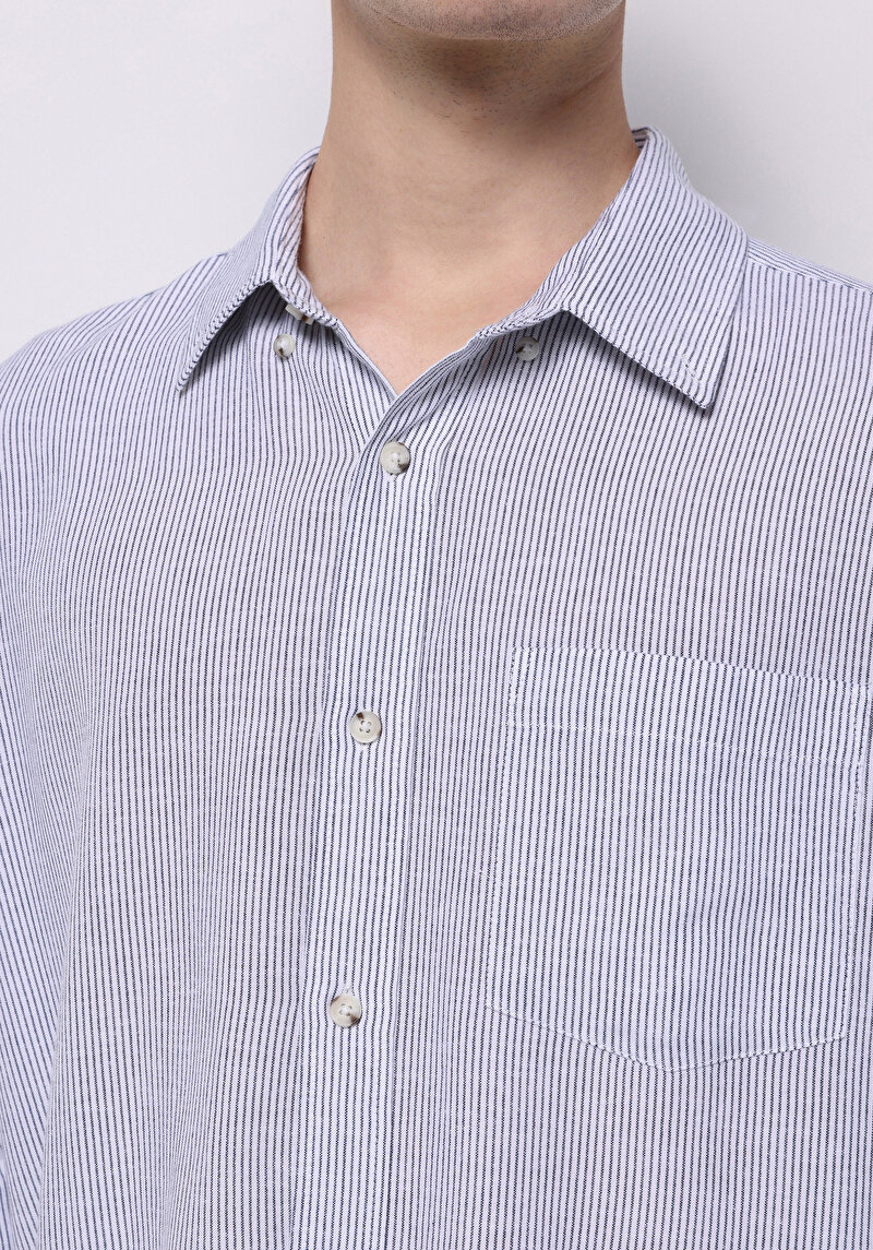 Imagine a Camasa Cu Maneca Lunga De Barbati Albastru Marin Regular Fit Cl1075181