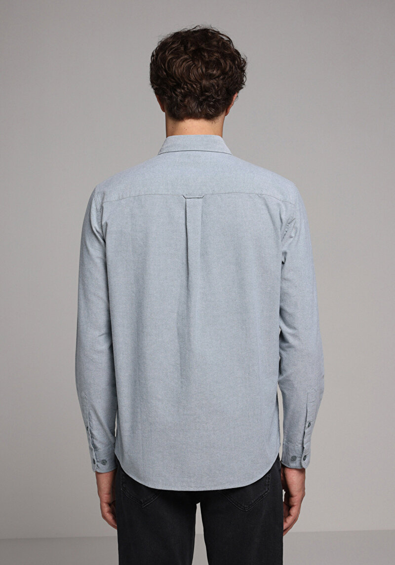 Imagine a Camasa Cu Maneca Lunga De Barbati Verde Regular Fit Cl1073845