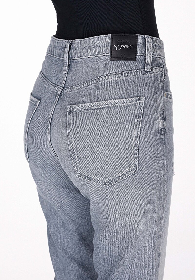 Afișați detalii pentru Pantaloni De Dama Gri Boyfriend Fit 893 Julia Cl1073875