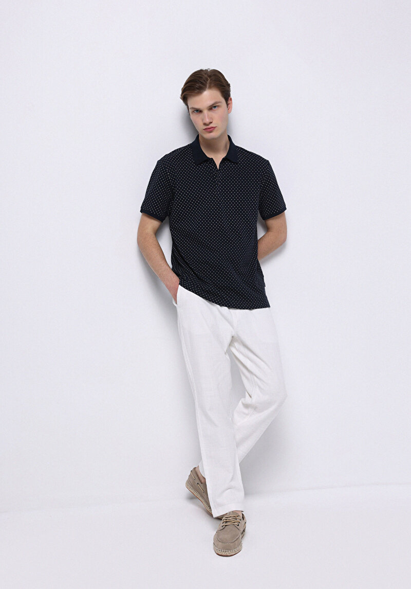 Imagine a Tricou Polo Cu Maneca Scurta De Barbati Albastru Marin Regular Fit Cl1074041