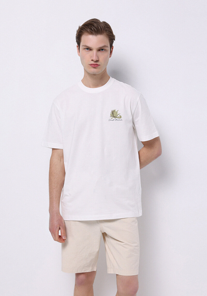 Imagine a Tricou Cu Maneca Scurta De Barbati Alb Comfort Fit Cl1074156