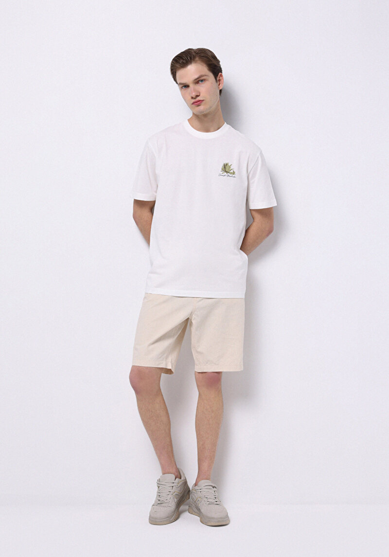 Imagine a Tricou Cu Maneca Scurta De Barbati Alb Comfort Fit Cl1074156