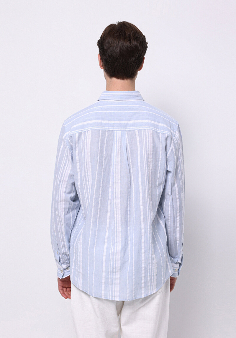 Afișați detalii pentru Camasa Cu Maneca Lunga De Barbati Albastru Deschis Regular Fit  Cl1074496