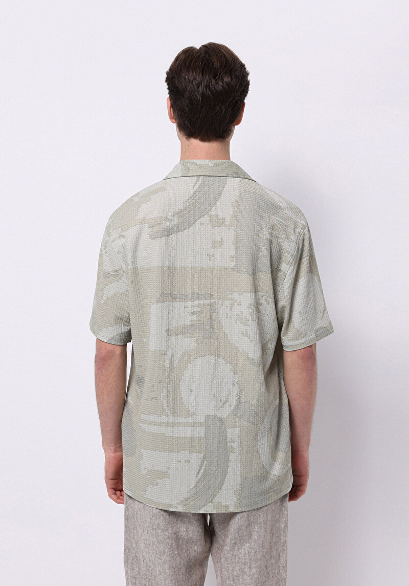 Imagine a Camasa Cu Maneca Scurta De Barbati Verde Regular Fit Cl1074519