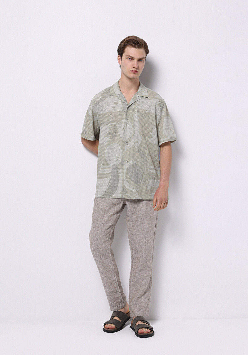 Imagine a Camasa Cu Maneca Scurta De Barbati Verde Regular Fit  Cl1074519